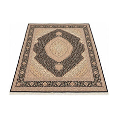 Black Sino-Persian wool and silk rug with a low, even field - Whats New Furniture Portland OR