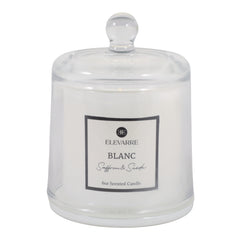 Blanc Saffron &amp; Suede Cloche Candle, 6 oz front view - scented candle by Elevarre by Sagebrook Home - Whats New Furniture Portland OR