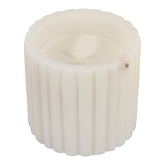 Blanc Saffron &amp; Suede Fluted Lidded Candle, 8 oz top view - scented candle by Elevarre by Sagebrook Home - Whats New Furniture Portland OR