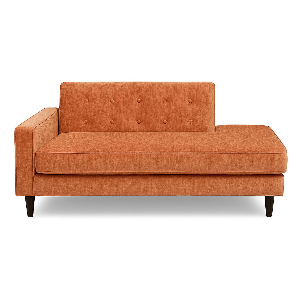 Blazer Chaise Lounge in fabric alternate angle - mid-century chaise lounge by Stanton - Whats New Furniture Portland OR
