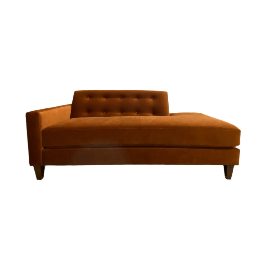 Blazer Chaise Lounge in fabric side angle - mid-century chaise lounge by Stanton - Whats New Furniture Portland OR