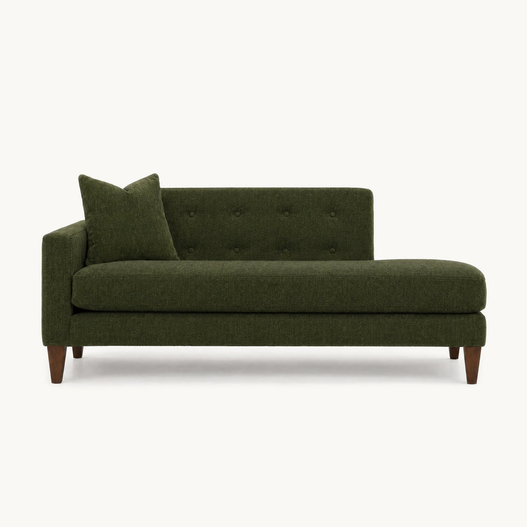 Blazer Chaise Lounge in Lush Spinach, left-hand facing - studio front view - Stanton - Whats New Furniture Portland OR