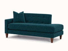 Blazer Chaise Lounge in Lush Turquoise, left-hand facing - studio three-quarter view - Stanton - Whats New Furniture Portland OR