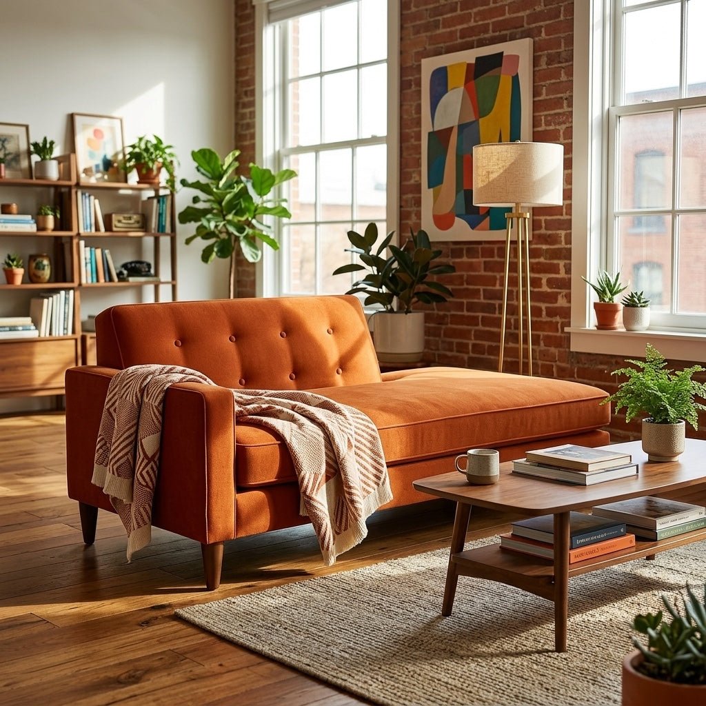 Blazer Chaise Lounge in Marquis Rust view 32 - mid-century chaise lounge by Stanton - Whats New Furniture Portland OR