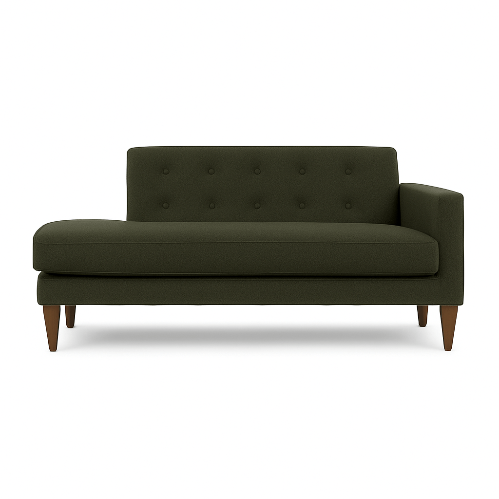 Blazer Chaise Lounge in Rio Spinach side view - mid-century chaise lounge by Stanton - Whats New Furniture Portland OR