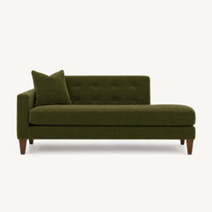Blazer Chaise Lounge in Vintage Moss, left-hand facing - studio front view - Stanton - Whats New Furniture Portland OR
