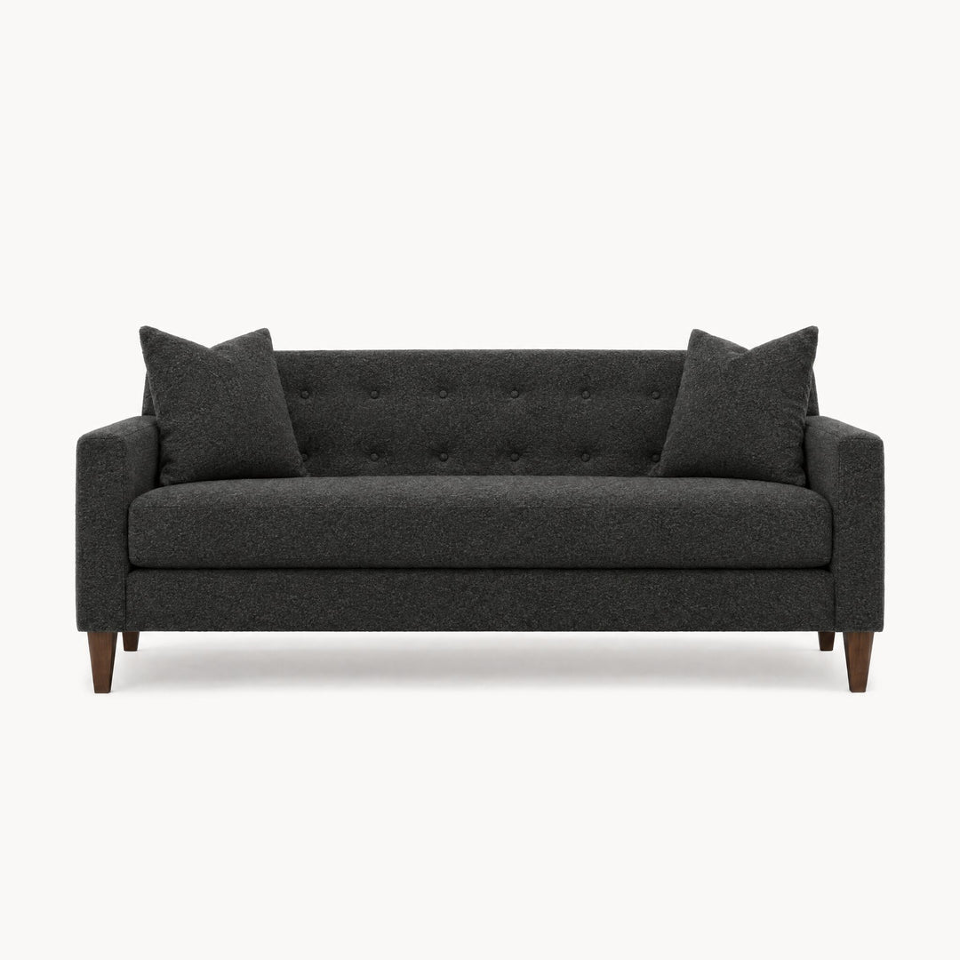Blazer Loft Sofa in Dominator Charcoal - studio front view - Stanton - Whats New Furniture Portland OR
