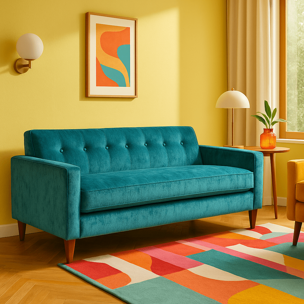 Blazer Loft Sofa in fabric lifestyle setting - loft-scale sofa by Stanton - Whats New Furniture Portland OR