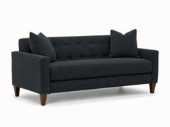 Blazer Loft Sofa in Lilou Denim - studio three-quarter view - Stanton - Whats New Furniture Portland OR