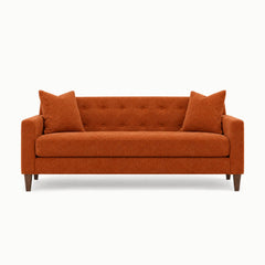 Blazer Loft Sofa in Lush Papaya - studio front view - Stanton - Whats New Furniture Portland OR