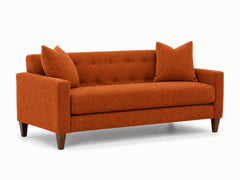 Blazer Loft Sofa in Lush Papaya - studio three-quarter view - Stanton - Whats New Furniture Portland OR
