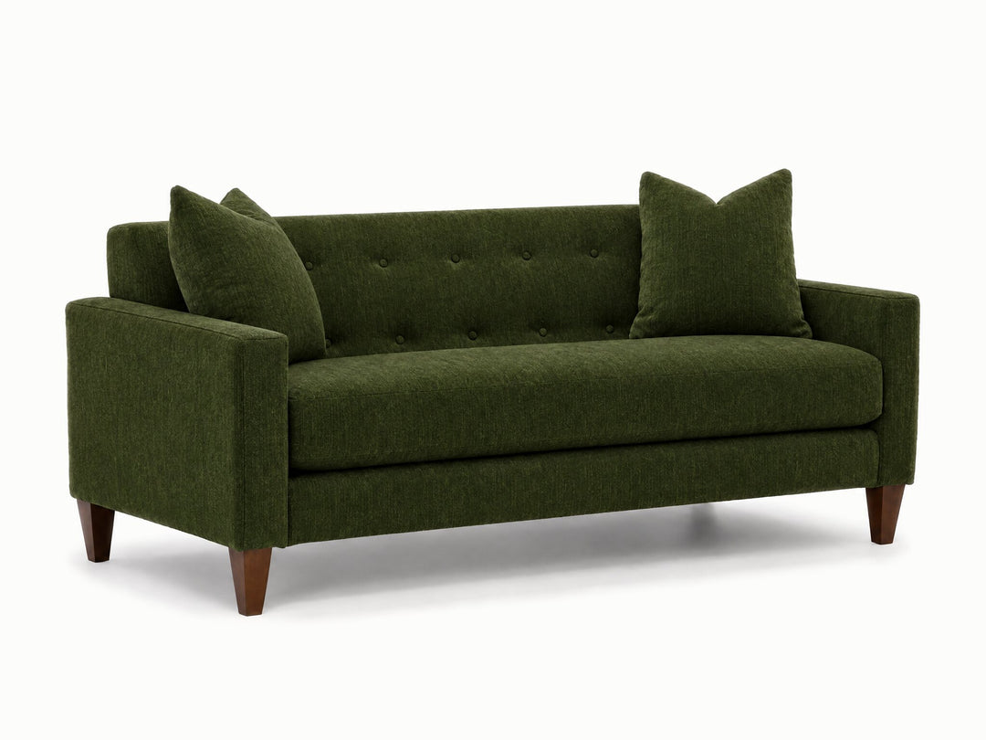 Blazer Loft Sofa in Lush Spinach - studio three-quarter view - Stanton - Whats New Furniture Portland OR