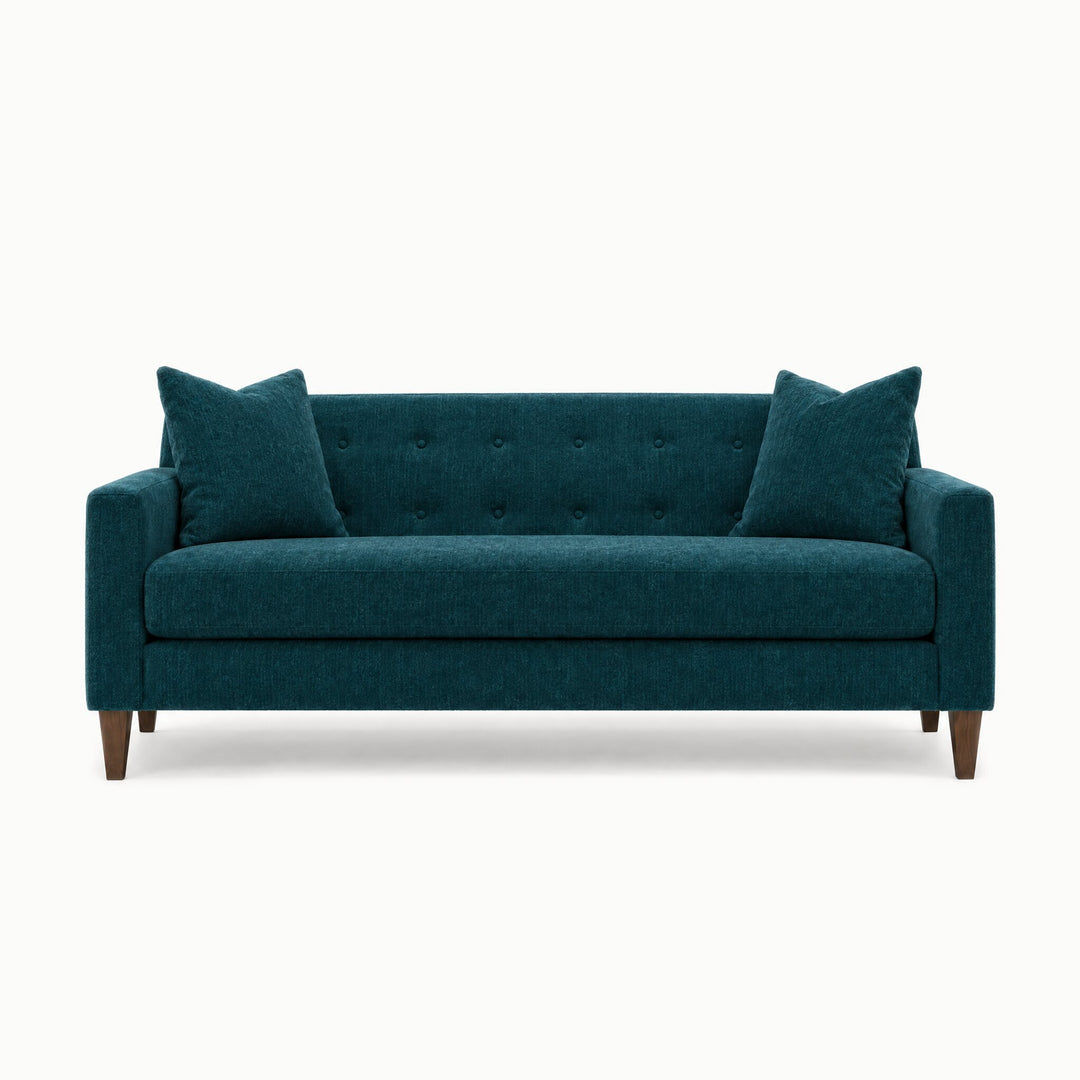 Blazer Loft Sofa in Lush Turquoise - studio front view - Stanton - Whats New Furniture Portland OR