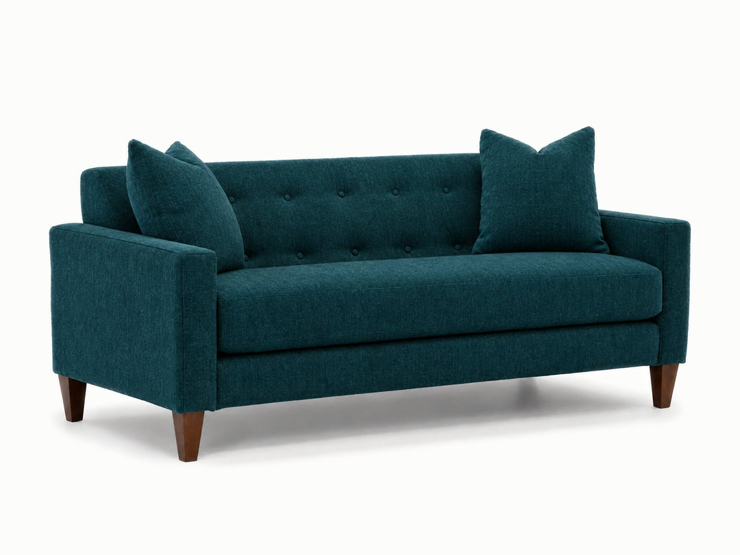 Blazer Loft Sofa in Lush Turquoise - studio three-quarter view - Stanton - Whats New Furniture Portland OR