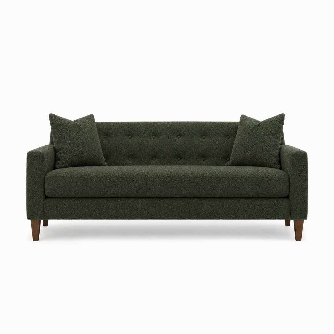 Blazer Loft Sofa in Rio Spinach - studio front view - Stanton - Whats New Furniture Portland OR