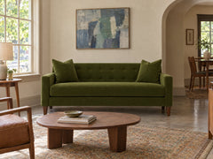 Blazer Loft Sofa in Vintage Moss styled in a 1930s SW Portland Tudor cottage - Whats New Furniture Portland OR