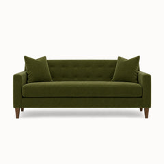 Blazer Loft Sofa in Vintage Moss - studio front view - Stanton - Whats New Furniture Portland OR