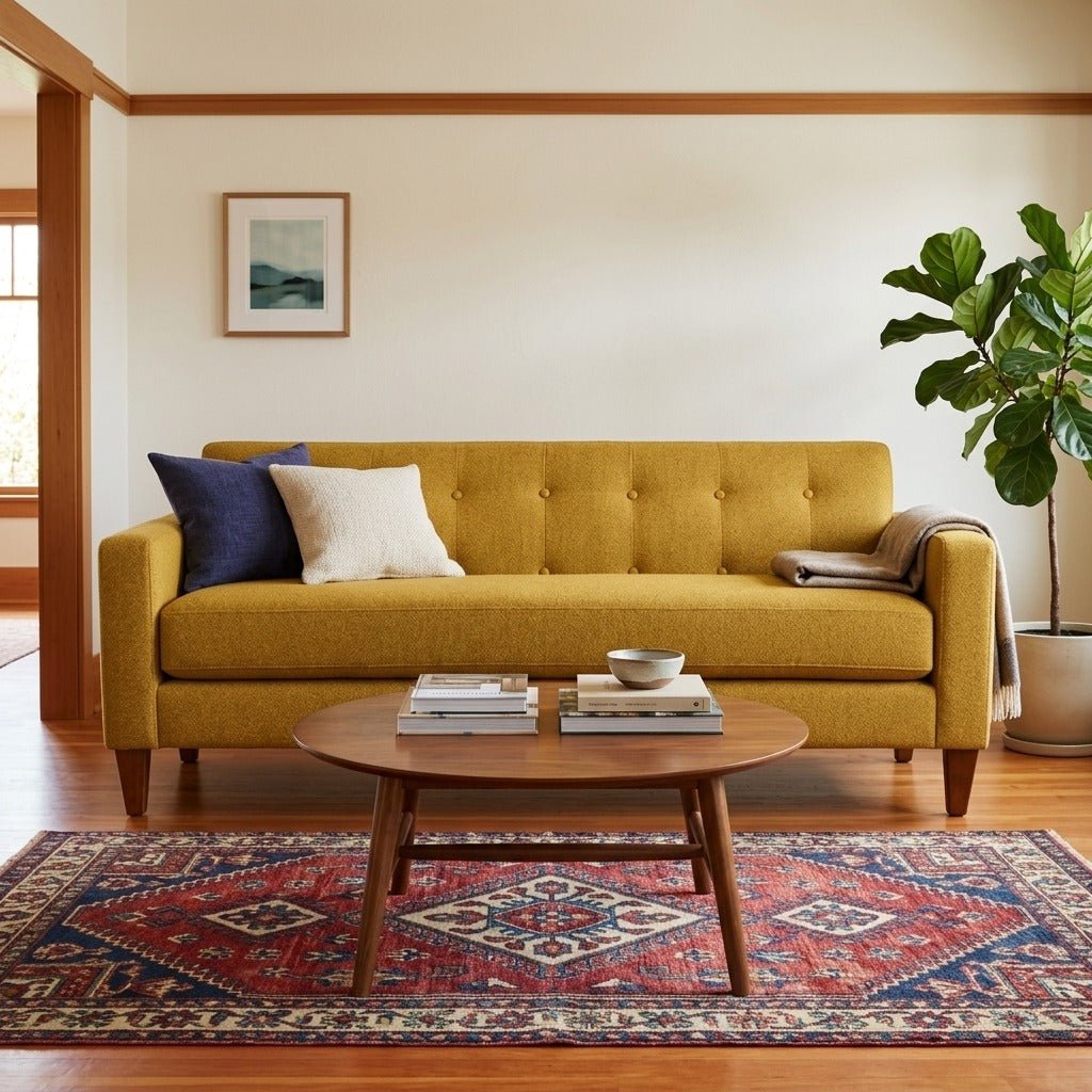 Blazer Loft Sofa in Vintage Saffron view 23 - loft-scale sofa by Stanton - Whats New Furniture Portland OR
