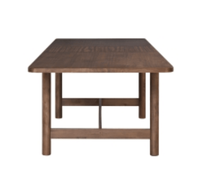Bloomfield Butterfly Dining Table in Dark Walnut straight-on front view - 80-inch trestle dining table by NPD - Whats New Furniture Portland OR