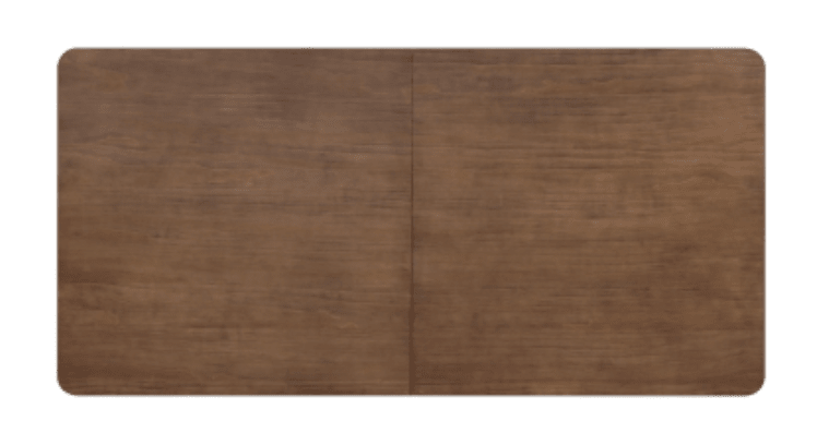 Bloomfield Butterfly Dining Table in Dark Walnut top-down view with butterfly leaf extended showing full 100-inch length - dining table by NPD - Whats New Furniture Portland OR