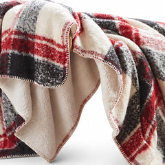 Bloomington Faux Mohair Throw in Red texture detail - throw blanket by Olliix - Whats New Furniture Portland OR