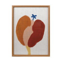 Framed Abstract Flower Wall Art, Rust &amp; Ochre, 2 Styles style 1 shown on its own - wall art by Bloomingville - Whats New Furniture Portland OR