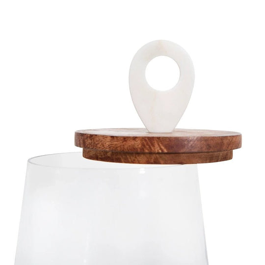 Glass Jar with Wood and Marble Lid - Whats New Furniture - Portland, Oregon