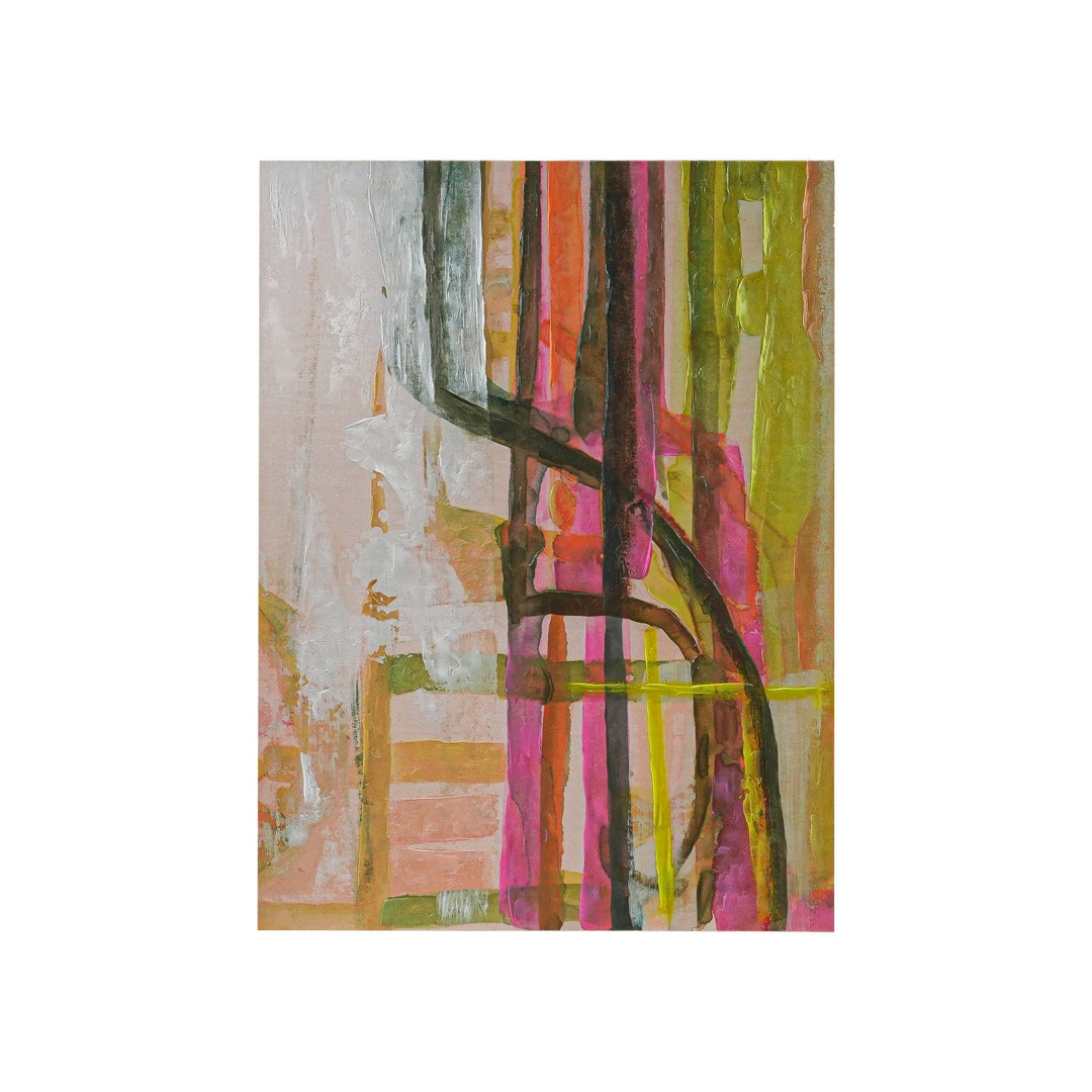 Hand-Painted Abstract Wall Art with Gold Foil Edges, 36" x 48" front view - wall art by Bloomingville - Whats New Furniture Portland OR