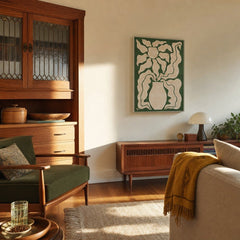 Hand-Painted Flower Canvas Wall Art in Acrylic Box Frame, 32" styled in a second Portland room - Whats New Furniture