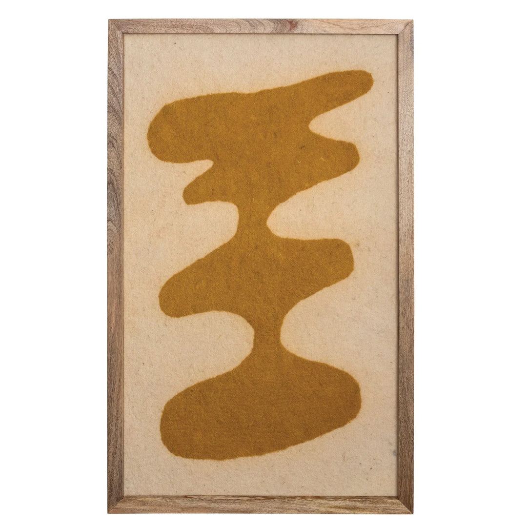 Handmade Mango Wood Framed Wool Felt Wall Decor