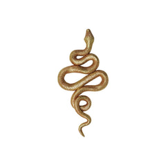 Resin Snake Wall Décor, Gold Finish front view - wall decor by Bloomingville - Whats New Furniture Portland OR
