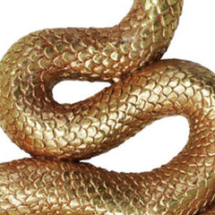 Resin Snake Wall Décor, Gold Finish texture detail close up - wall decor by Bloomingville - Whats New Furniture Portland OR