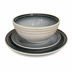 Blue and cream Noritake stoneware decor piece made in Japan with glazed finish