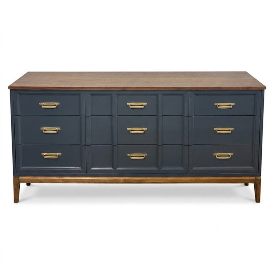 Blue Mid-Century Dresser - consignment furniture Portland