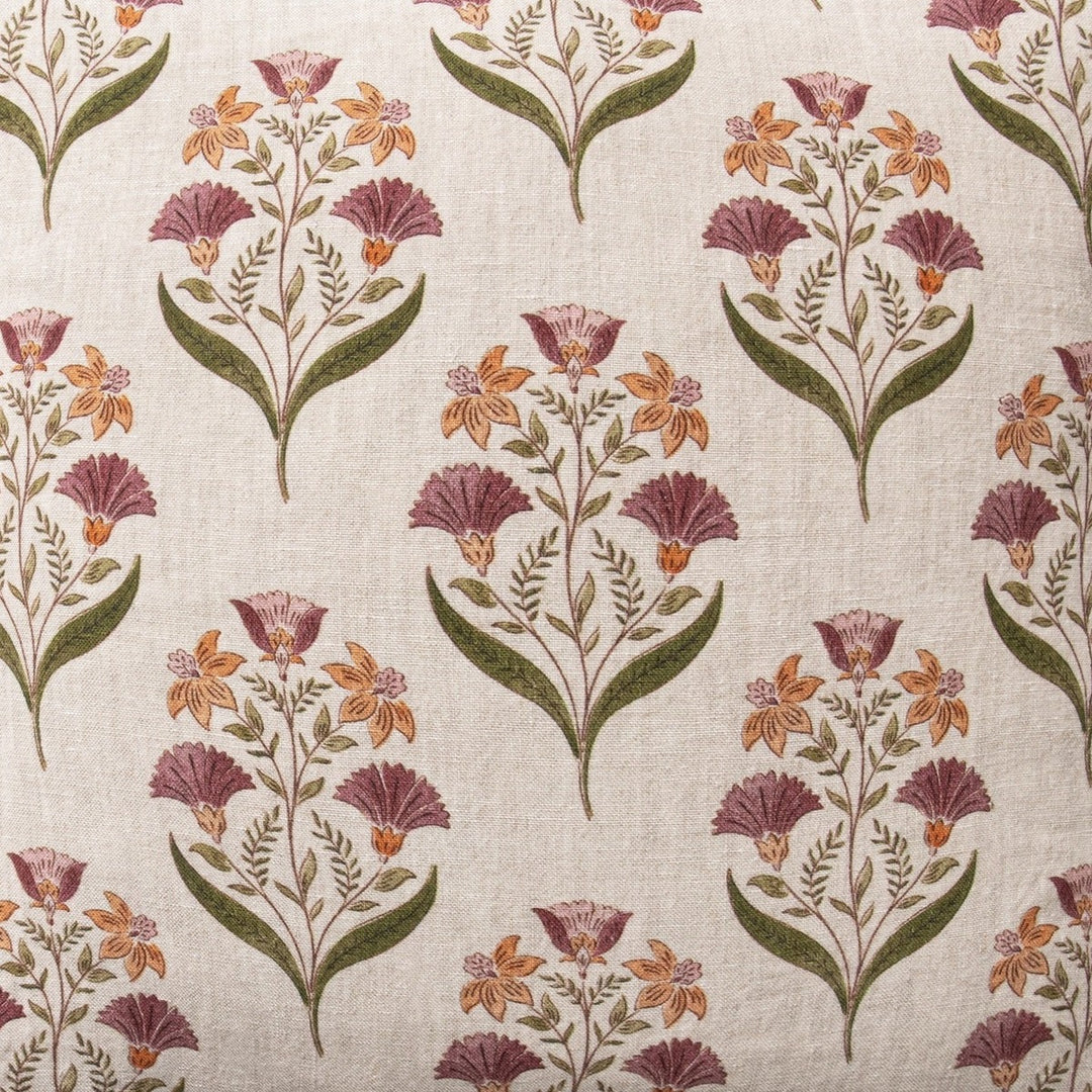 Bluffs Olive Green Floral Throw Pillow reverse or fabric detail by Classic Home - Whats New Furniture Portland OR