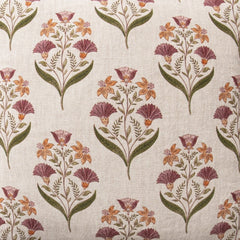 Bluffs Olive Green Floral Throw Pillow reverse or fabric detail by Classic Home - Whats New Furniture Portland OR
