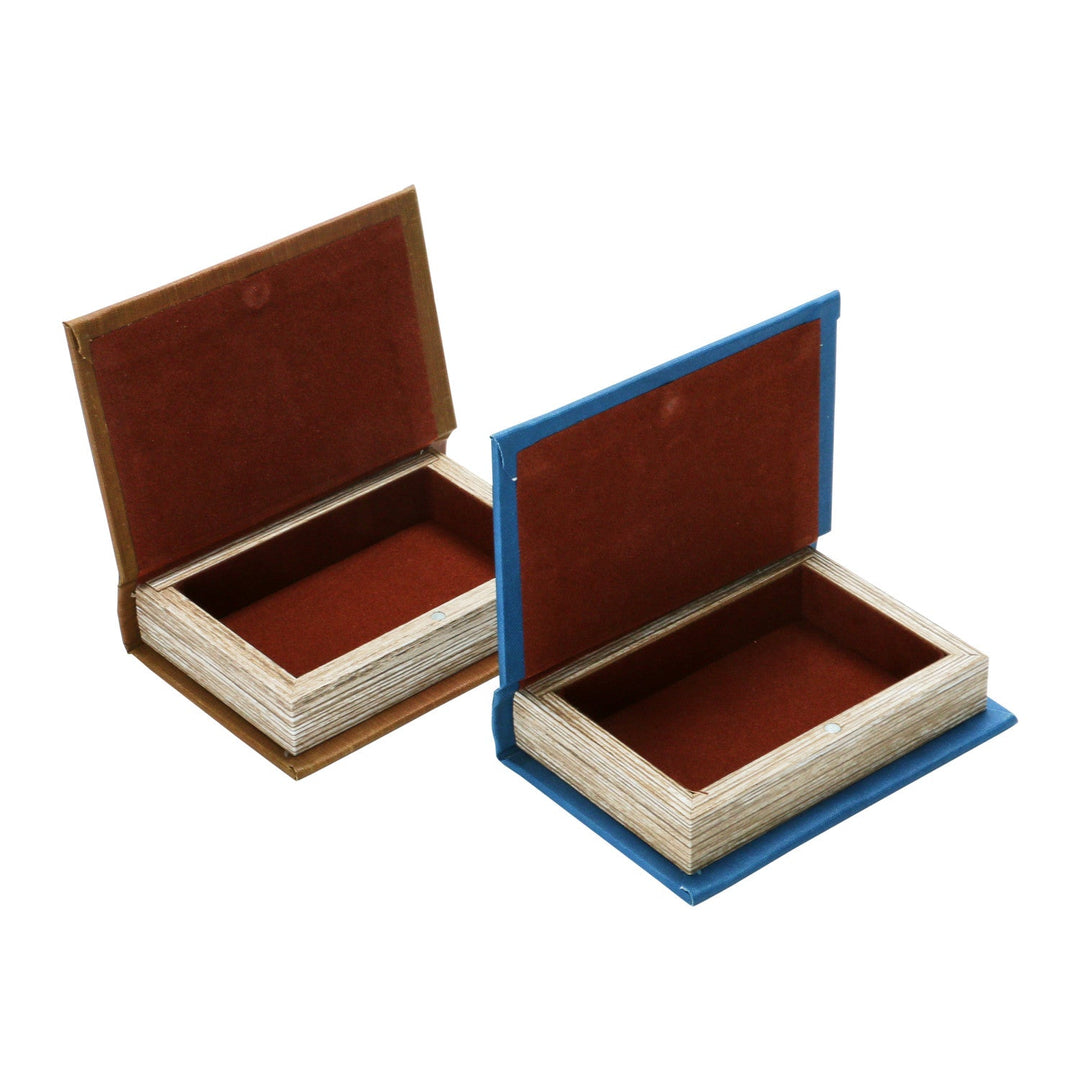 Decorative Book Storage Box 8 Styles - open book box showing the lined interior - Creative Co-Op - What&