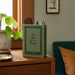 Decorative Book Storage Box styled in a Portland home office - What&