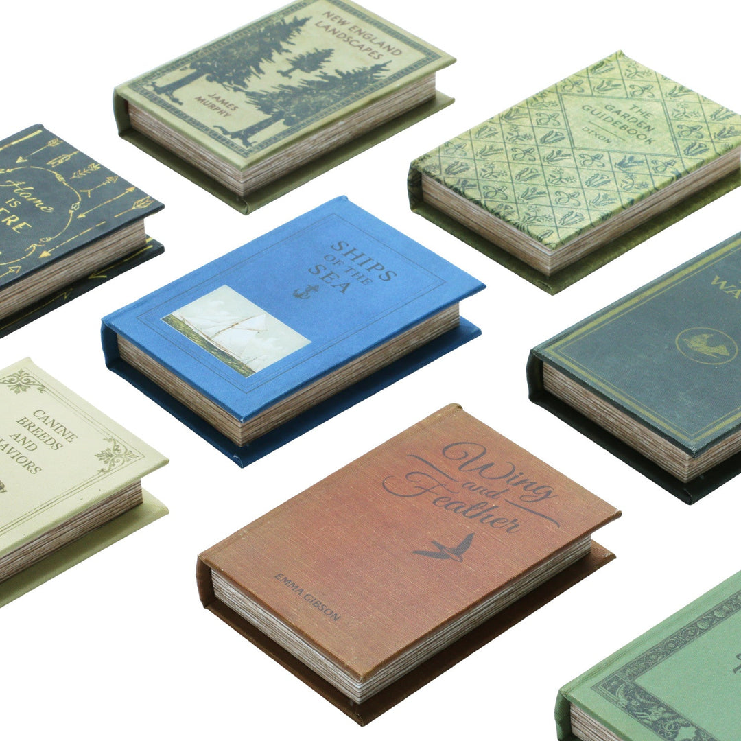 Decorative Book Storage Box 8 Styles - decorative book boxes styled at an angle - Creative Co-Op - What&