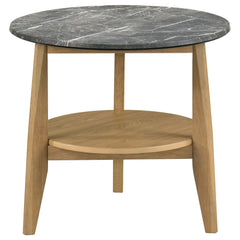 Bradley 2-Piece Round SmartTop Coffee Table Set Grey and Natural - What&