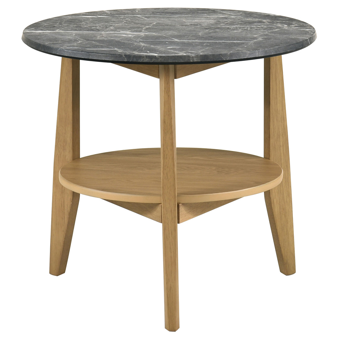Bradley 3-Piece Round SmartTop Coffee Table Set Grey and Natural - What&