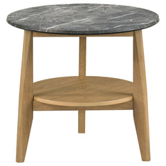 Bradley 3-Piece Round SmartTop Coffee Table Set Grey and Natural - What&