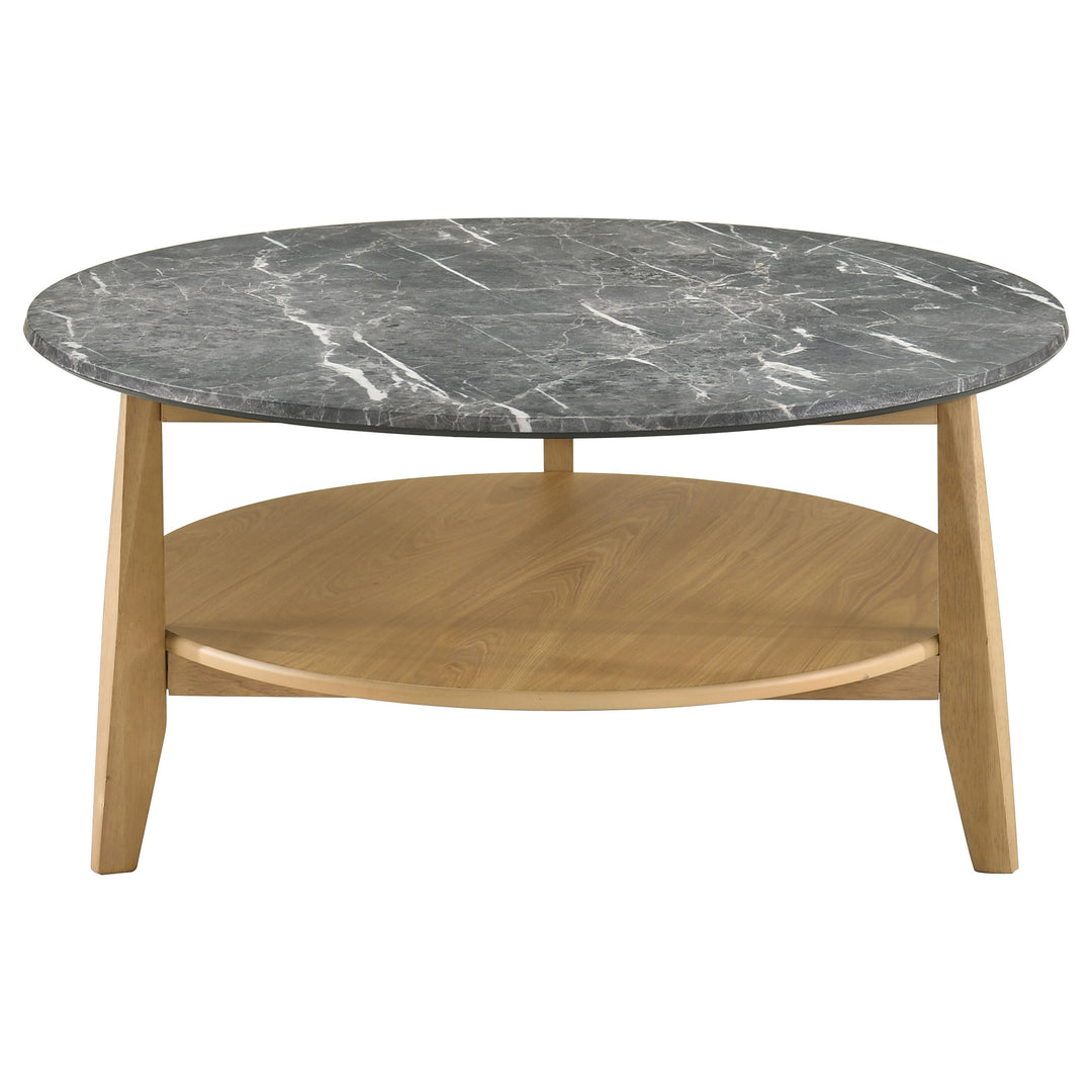 Bradley Round SmartTop Cocktail Coffee Table Grey and Natural - What&