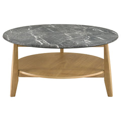 Bradley Round SmartTop Cocktail Coffee Table Grey and Natural - What&