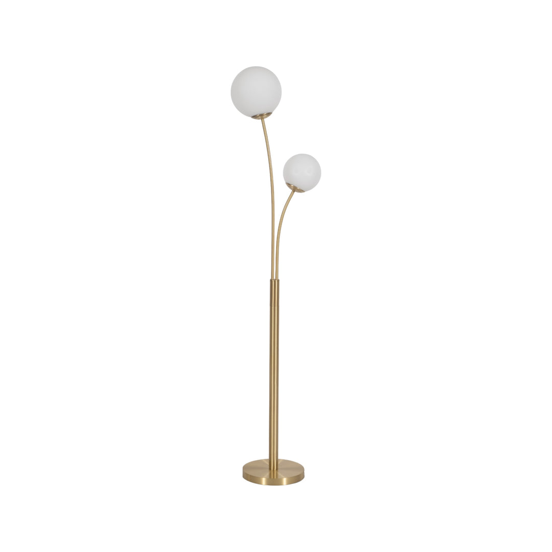 Brass Double Globe Lamp in Floor Lamp (64") - studio - Sagebrook Home - Whats New Furniture Portland OR