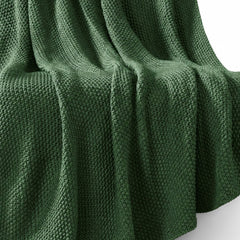 Bree Knit Throw in Green texture detail - throw blanket by Olliix - Whats New Furniture Portland OR