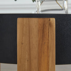 Breenmore Table in Black/Natural leg detail - coffee and end table set by Ashley - Whats New Furniture Portland OR