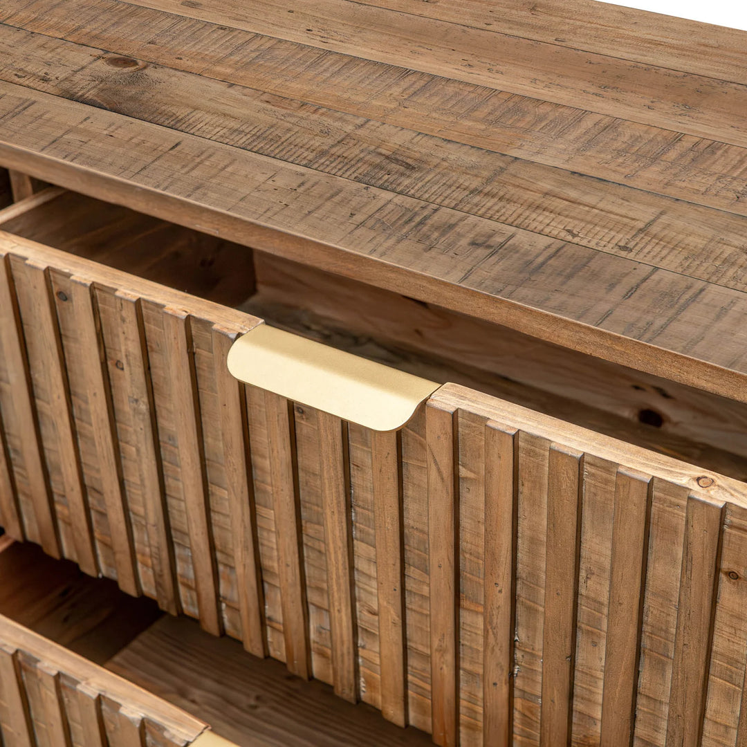 Britanica 5 Drawer Chest in Brown handle detail - five drawer chest by LH Imports - Whats New Furniture Portland OR