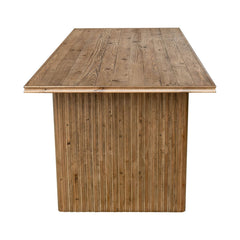 Britanica Dining Table in brown side view - reclaimed pine dining table by LH Imports - Whats New Furniture Portland OR