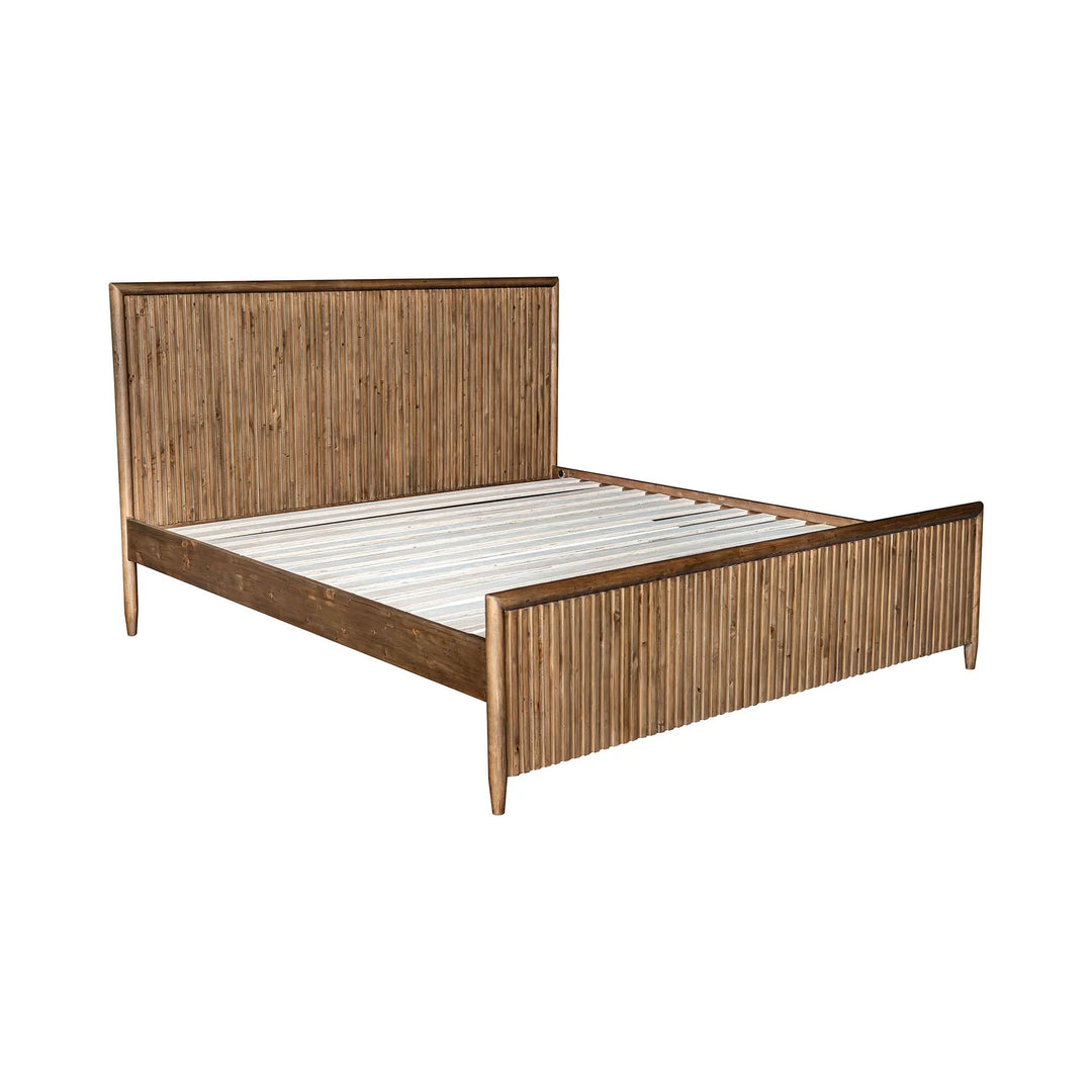 Britanica King Bed Frame in Brown side angle - king bed frame by LH Imports - Whats New Furniture Portland OR